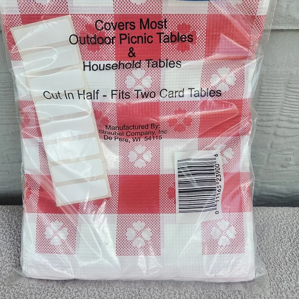 VTG Breez Proof Table Covers Red Check Moisture Proof USA Made Sanitary Plastic